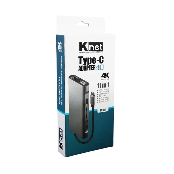 هاب 11 پورت USB-C کی نت مدل Knet S10