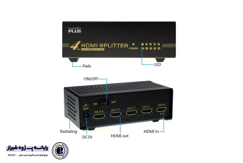  اسپلیتر 4 پورت HDMI کی نت پلاس مدل KP-SPHD1404