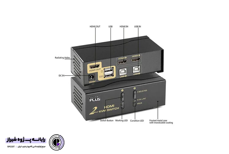 سوییچ KVM دو پورت کی نت پلاس مدل K-SWKH402